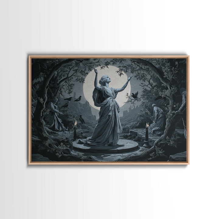 The Moon Priestess, Romantic Gothic Landscape, Landscape Wall Art, Macabre Wall Art, Canvas Print, Halloween Wall Art