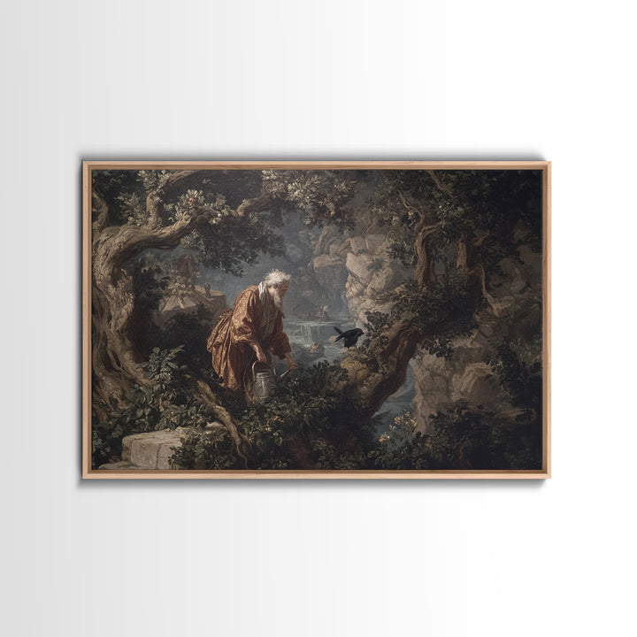 The Graveyard Gardener, Baroque Witchcraft Art, Landscape Wall Art, Macabre Wall Art, Framed Canvas Print, Halloween Wall Art