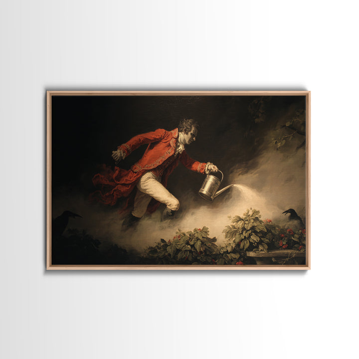 The Graveyard Gardener, Gothic Nightmare Art, Landscape Wall Art, Dark Fantasy Wall Art, Canvas Print, Halloween Wall Art