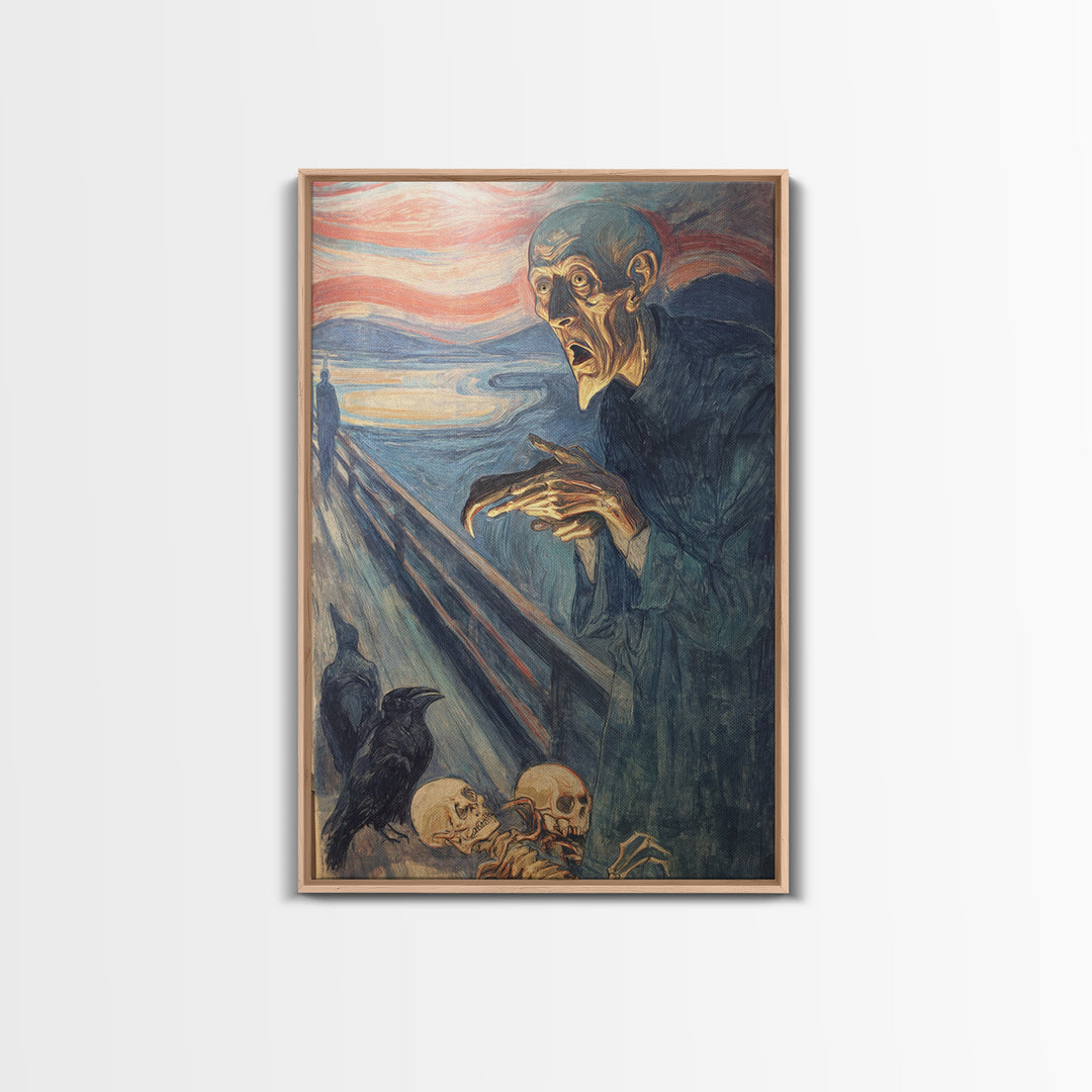 The Bone Sculptor, Expressionist Gothic Art, Vertical Wall Art, Dark Fantasy Wall Art, Canvas Print, Halloween Wall Art, Spooky Wall Decor