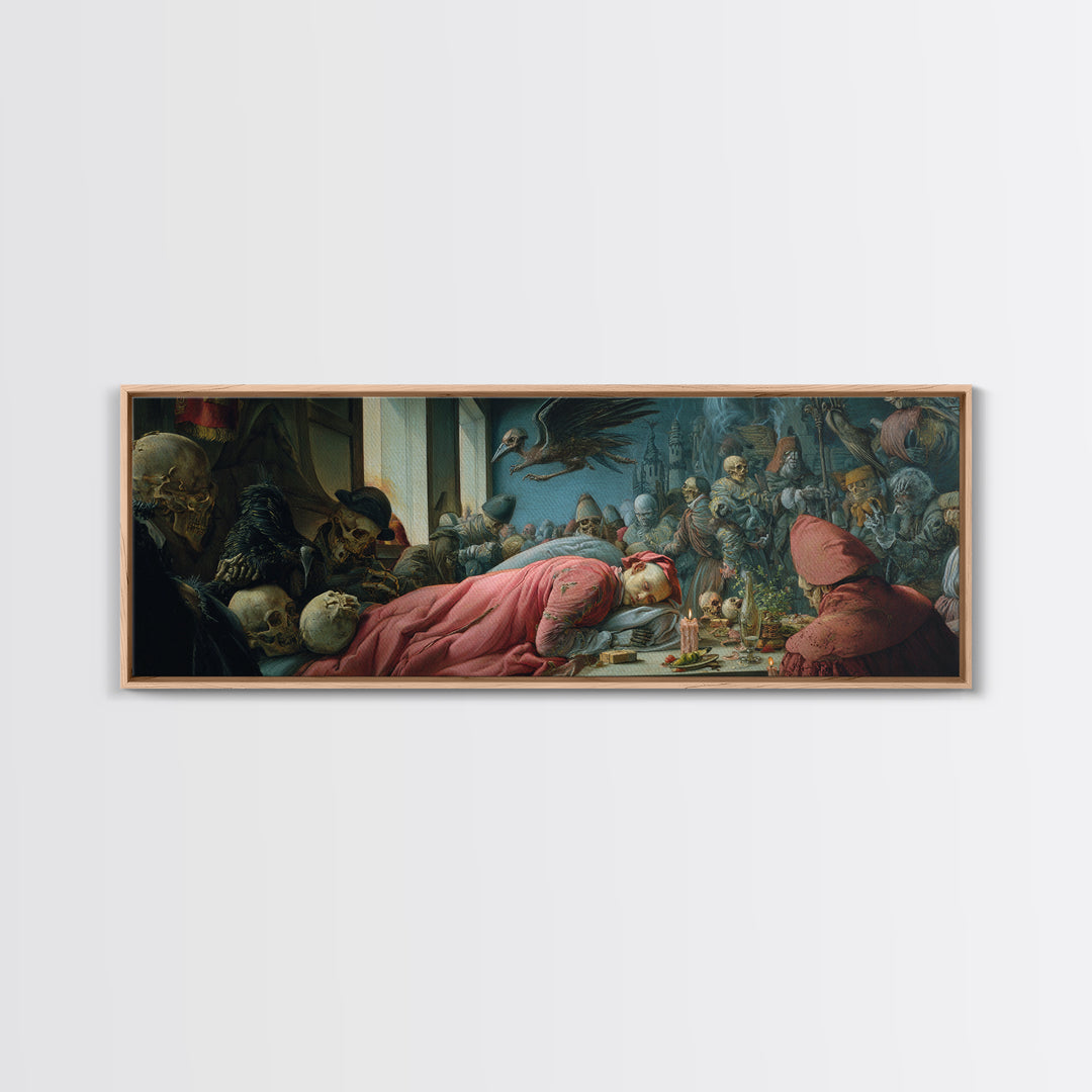 The Dream Eater, Danse Macabre Art, Extra Wide Wall Art, Dark Halloween Decor, Canvas Print, Halloween Wall Art