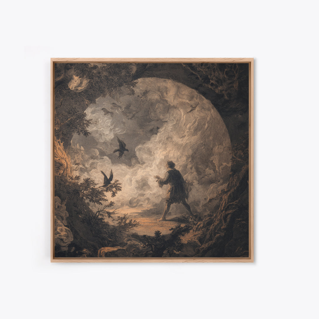 The Dream Eater, Baroque Witchcraft Art, Square Wall Art, Macabre Wall Art, Canvas Print, Halloween Wall Art, Dark Fantasy Art