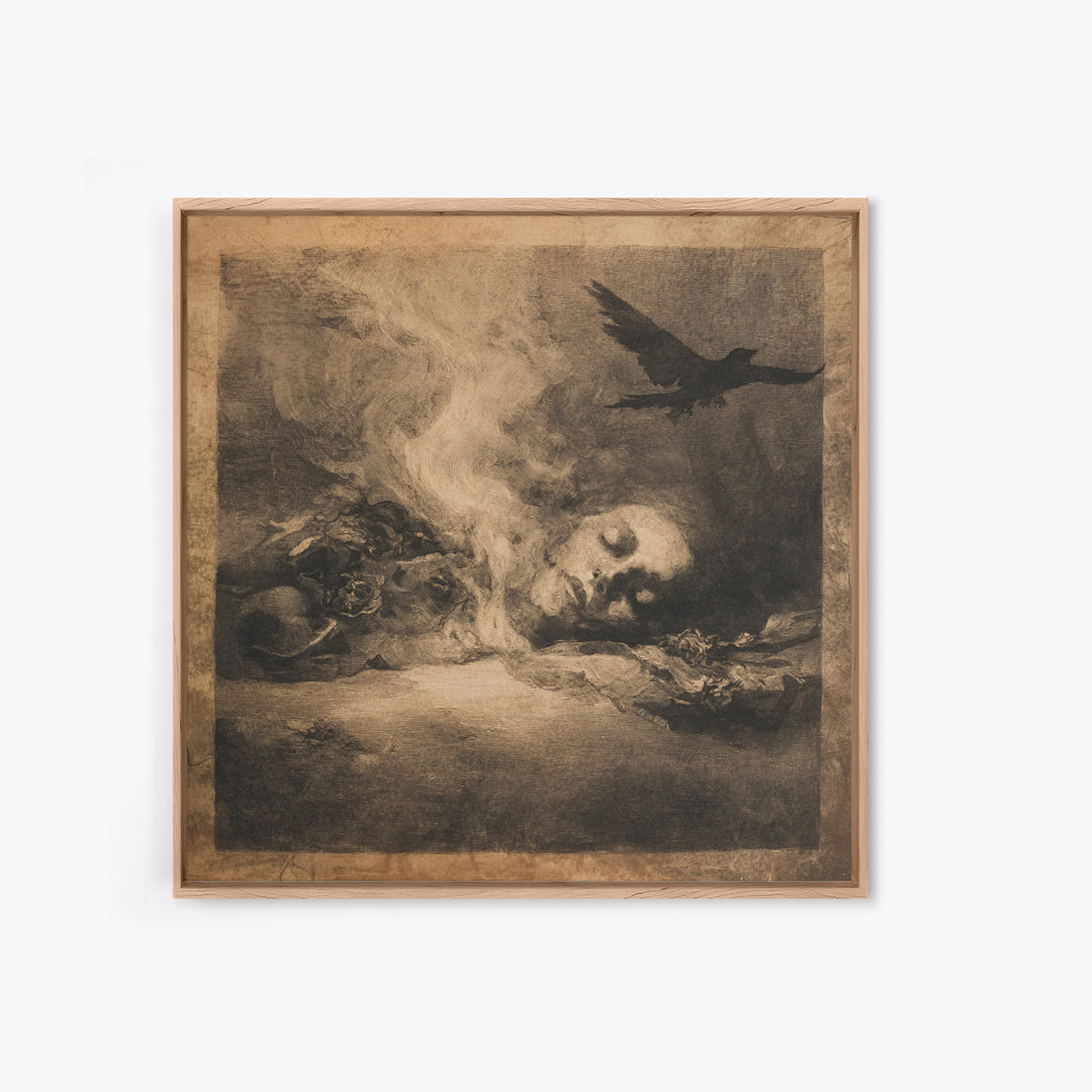 The Dream Eater, Symbolist Dream Art, Square Wall Art, Macabre Wall Art, Canvas Print, Halloween Wall Art, Statement Wall Art