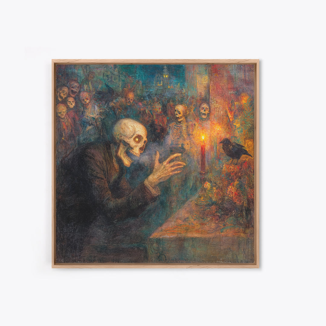 The Dream Eater, Grotesque Carnival Art, Square Wall Art, Dark Halloween Decor, Canvas Print, Halloween Wall Art, Collectible Wall Decor
