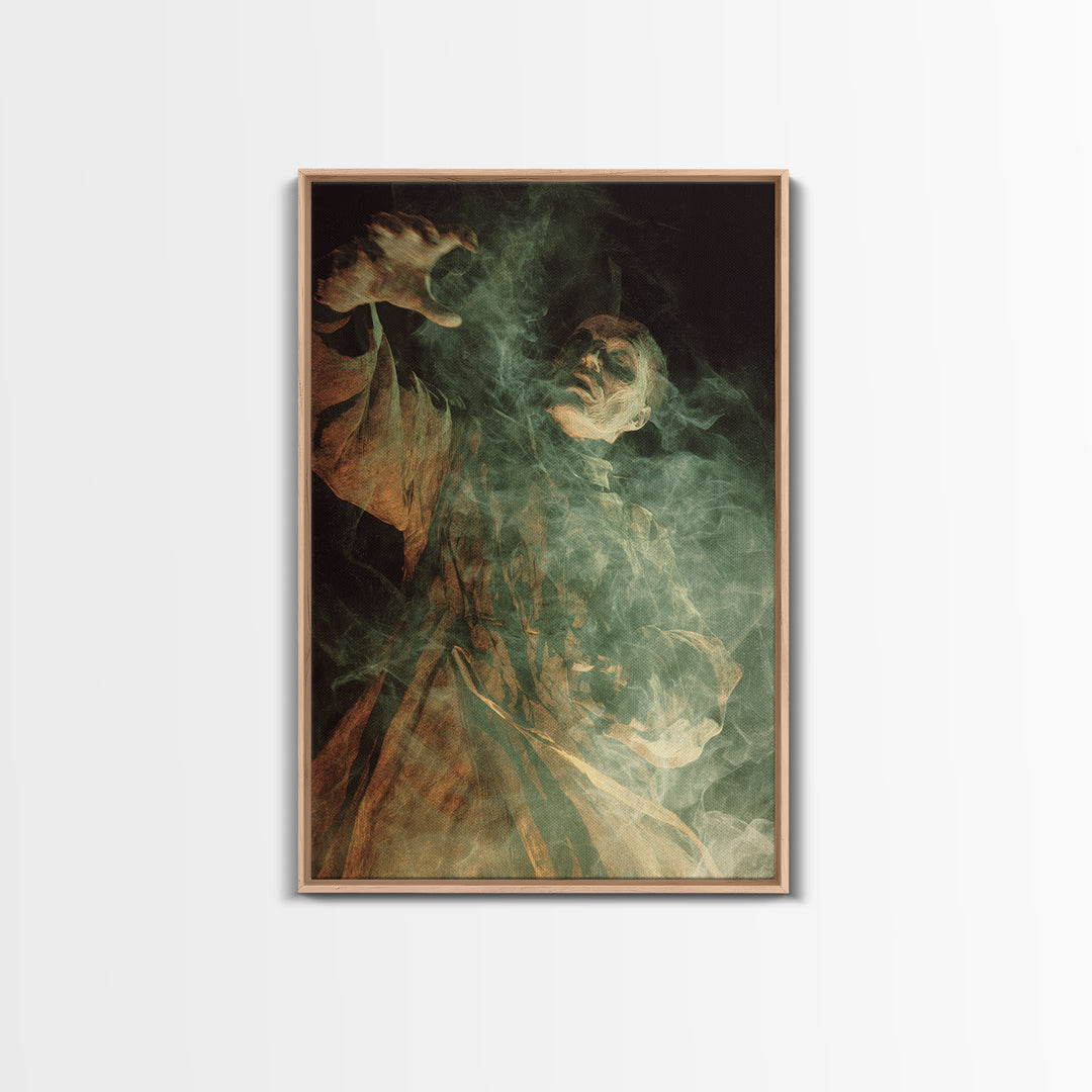 The Dream Eater, Expressionist Gothic Art, Vertical Wall Art, Macabre Wall Art, Framed Canvas Print, Halloween Wall Art