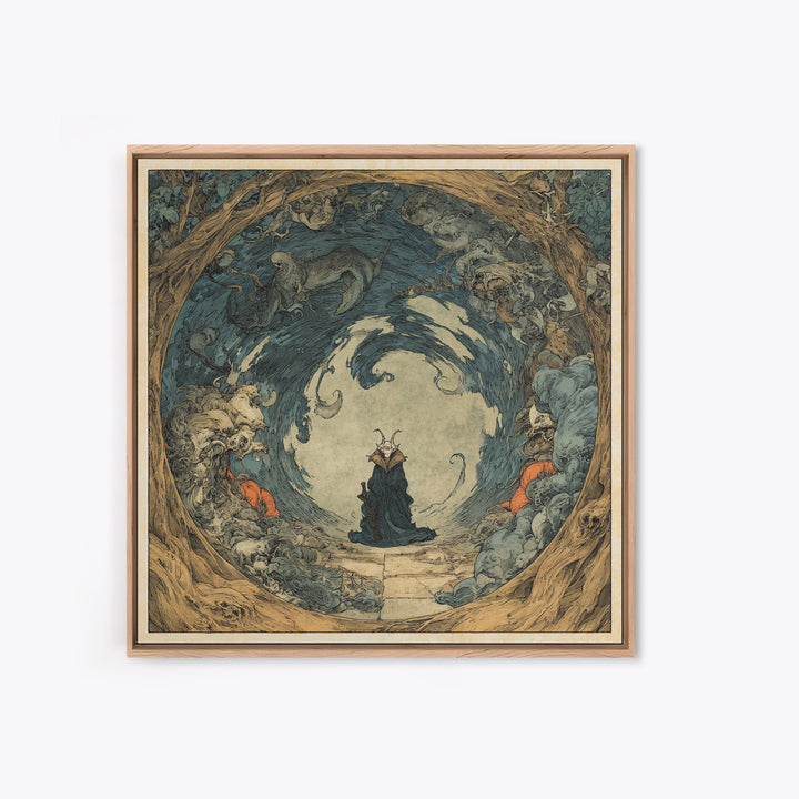 The Dream Eater, Gothic Storybook Art, Square Wall Art, Gothic Horror Wall Art, Canvas Print, Halloween Wall Art, Seasonal Home Decor