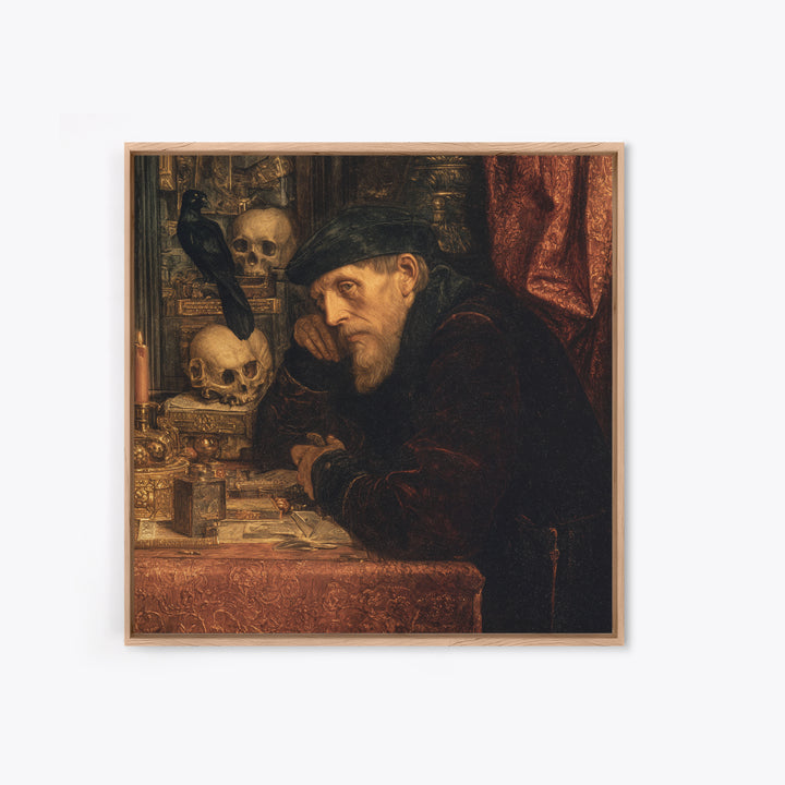 The Royal Coffin Maker, Danse Macabre Art, Square Wall Art, Dark Fantasy Wall Art, Framed Canvas Print, Halloween Decor