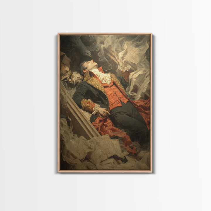 The Royal Coffin Maker, Gothic Nightmare Art, Vertical Wall Art, Dark Halloween Decor, Framed Canvas Print, Halloween Wall Art
