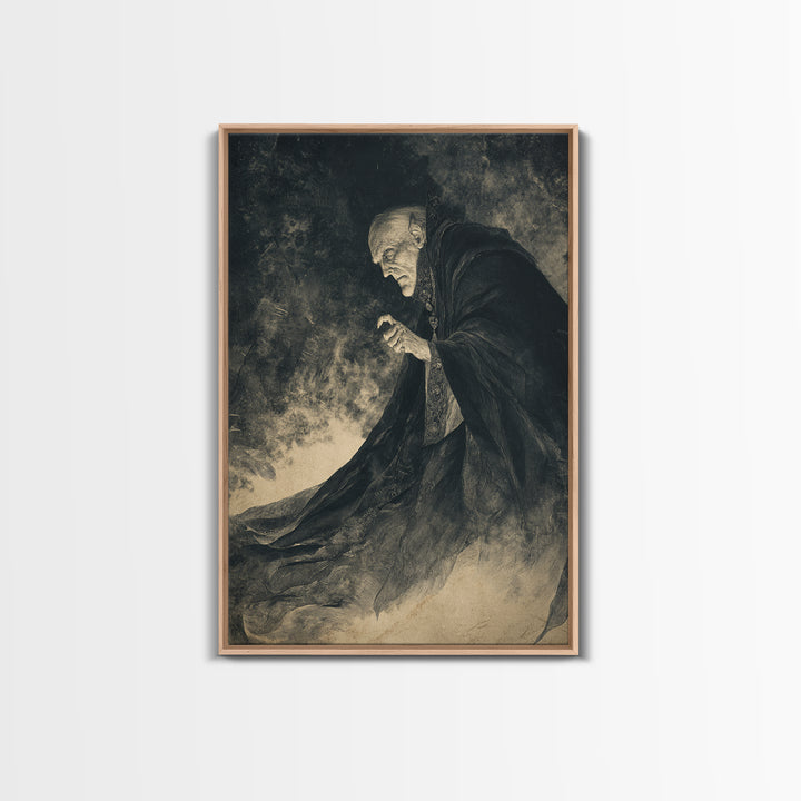 The Royal Coffin Maker, Expressionist Nightmare Art, Vertical Wall Art, Dark Fantasy Wall Art, Canvas Print, Halloween Wall Art