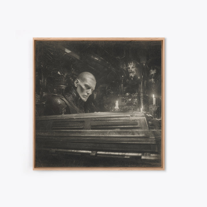 The Royal Coffin Maker, Biomechanical Horror Art, Square Wall Art, Gothic Horror Wall Art, Canvas Print, Halloween Wall Art