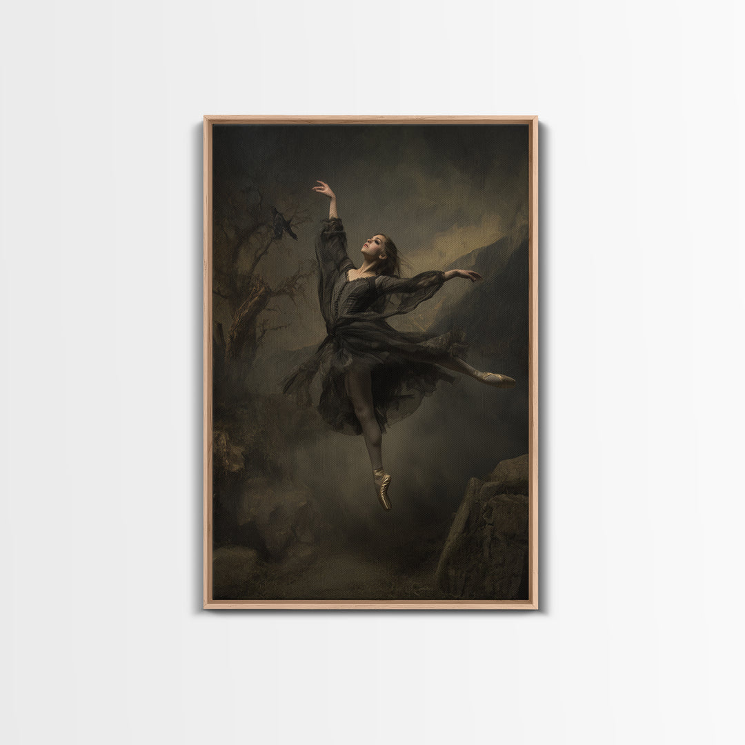 The Phantom Ballerina, Baroque Witchcraft Art, Vertical Wall Art, Dark Fantasy Wall Art, Canvas Print, Halloween Wall Art