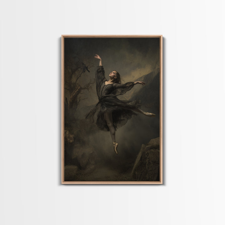 The Phantom Ballerina, Baroque Witchcraft Art, Vertical Wall Art, Dark Fantasy Wall Art, Canvas Print, Halloween Wall Art