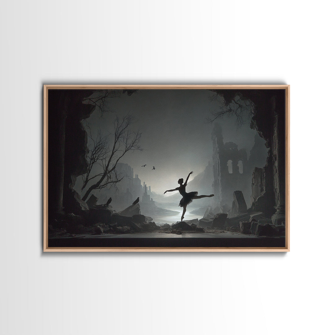 The Phantom Ballerina, Romantic Gothic Landscape, Landscape Wall Art, Gothic Horror Wall Art, Framed Canvas Print