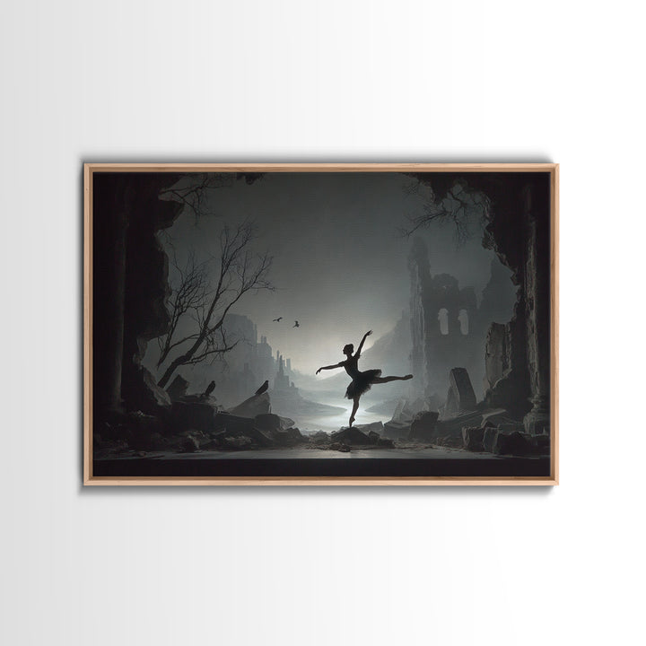 The Phantom Ballerina, Romantic Gothic Landscape, Landscape Wall Art, Gothic Horror Wall Art, Framed Canvas Print