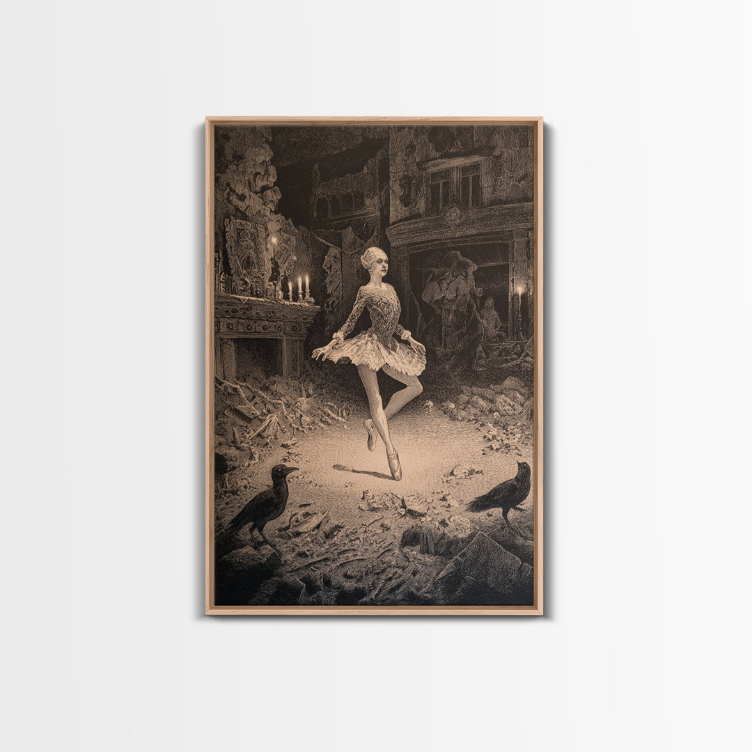 The Phantom Ballerina, Victorian Macabre Art, Vertical Wall Art, Macabre Wall Art, Canvas Print, Halloween Wall Art, Horror Wall Art