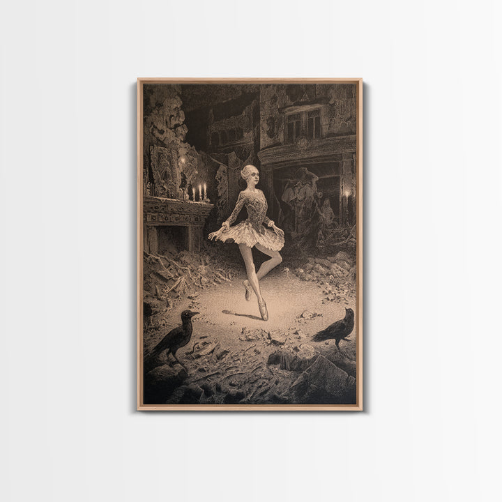 The Phantom Ballerina, Victorian Macabre Art, Vertical Wall Art, Macabre Wall Art, Canvas Print, Halloween Wall Art, Horror Wall Art