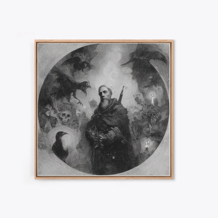 The Ghost Of The Witch Hunter, Symbolist Dream Art, Square Wall Art, Macabre Wall Art, Canvas Print, Halloween Wall Art