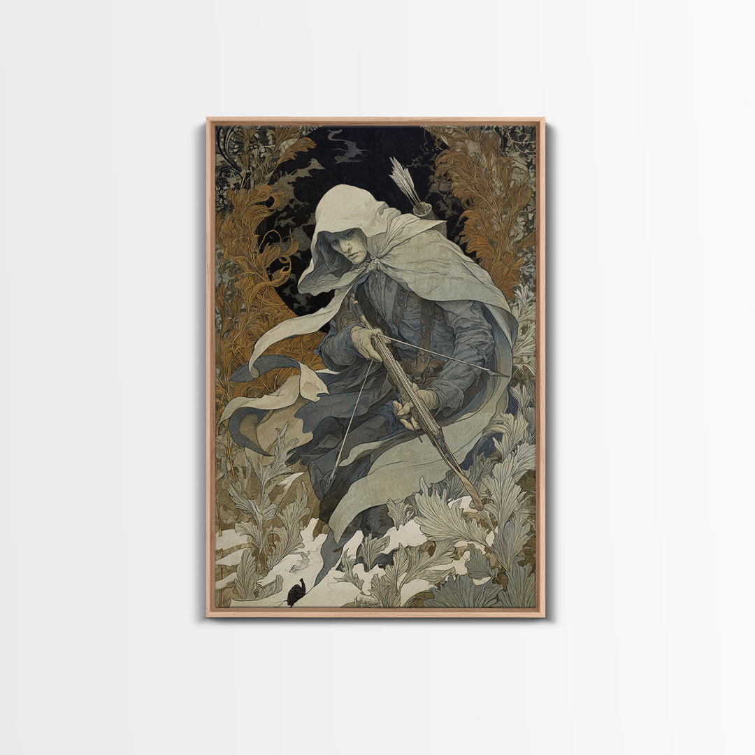 The Ghost Of The Witch Hunter, Symbolist Death Art, Vertical Wall Art, Gothic Horror Wall Art, Canvas Print, Halloween Wall Art