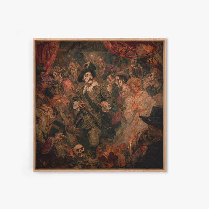 The Ghost Of The Witch Hunter, Grotesque Carnival Art, Square Wall Art, Dark Fantasy Wall Art, Canvas Print, Halloween Wall Art