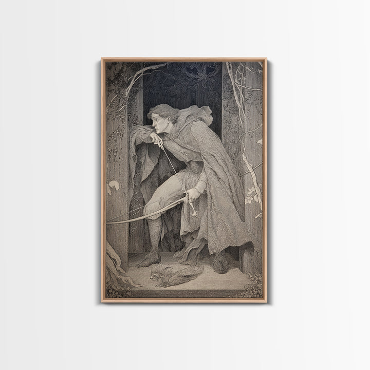 The Ghost Of The Witch Hunter, Victorian Macabre Art, Vertical Wall Art, Gothic Horror Wall Art, Canvas Print, Halloween Wall Art