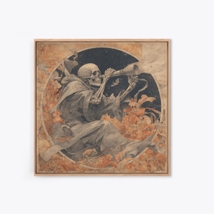 The Skull Astronomer, Decadent Gothic Art, Square Wall Art, Gothic Horror Wall Art, Canvas Print, Halloween Wall Art