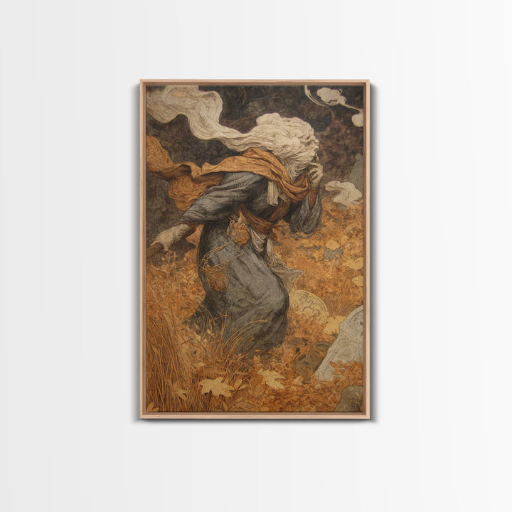 The Cemetery Beekeeper, Ornate Symbolist Art, Vertical Wall Art, Gothic Horror Wall Art, Canvas Print, Halloween Wall Art