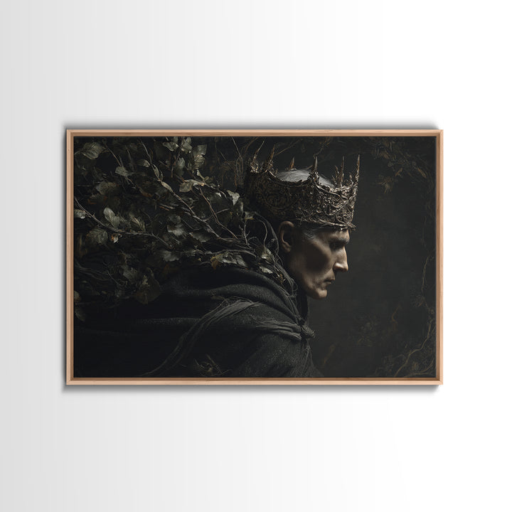 The Thorn-Crowned King, Symbolist Gothic Landscape, Landscape Wall Art, Dark Fantasy Wall Art, Canvas Print, Halloween Wall Art
