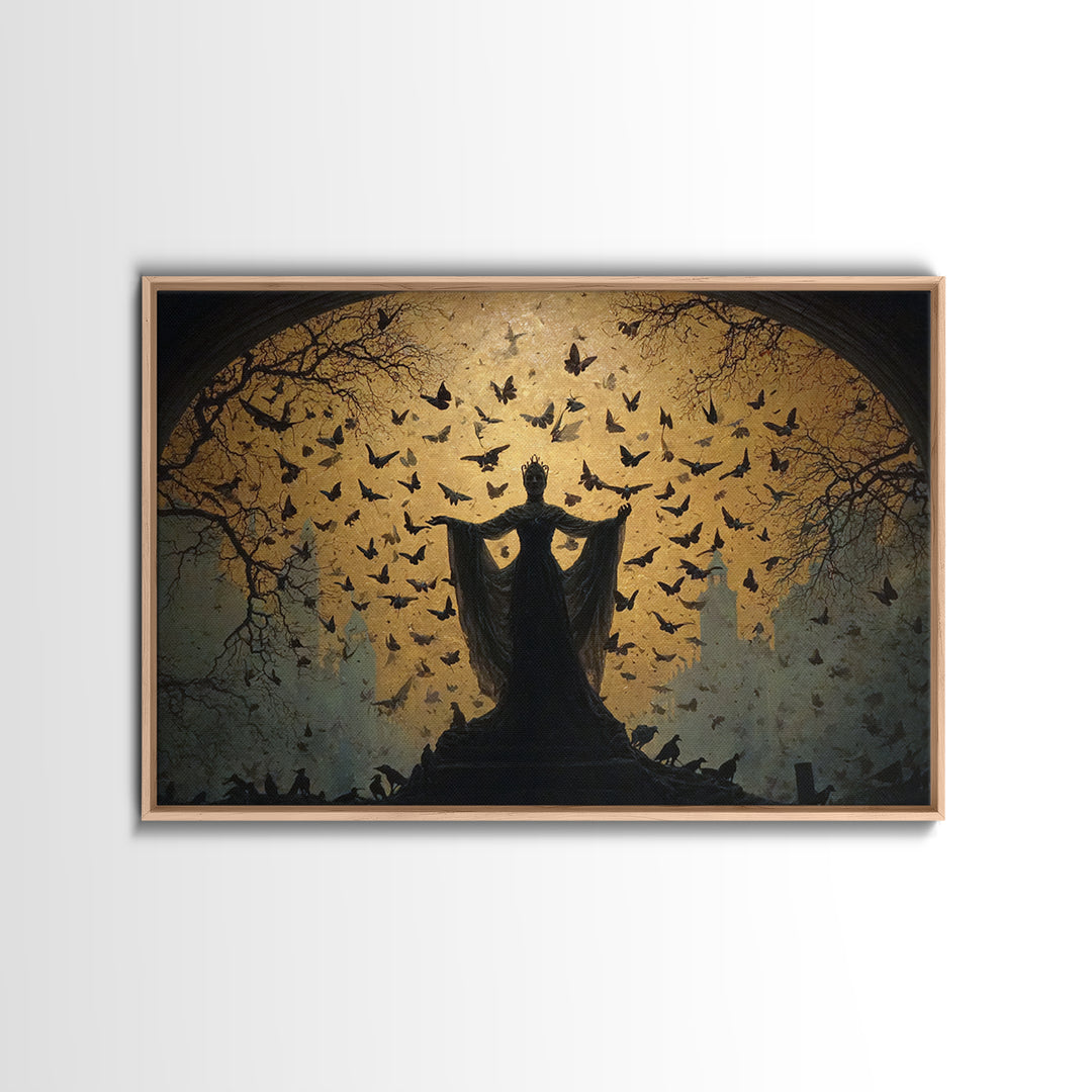 The Moth-Winged Empress, Romantic Gothic Landscape, Landscape Wall Art, Macabre Wall Art, Canvas Print, Halloween Wall Art