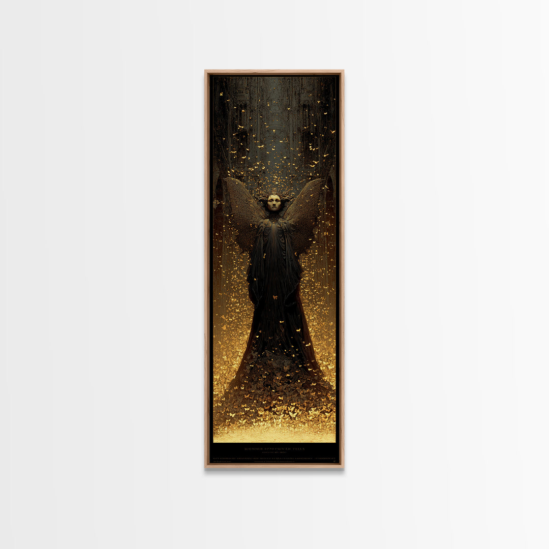 The Moth-Winged Empress, Surreal Apocalyptic Art, Tall Narrow Wall Art, Dark Fantasy Wall Art, Framed Canvas Print, Horror Wall Art