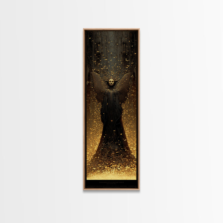 The Moth-Winged Empress, Surreal Apocalyptic Art, Tall Narrow Wall Art, Dark Fantasy Wall Art, Framed Canvas Print, Horror Wall Art