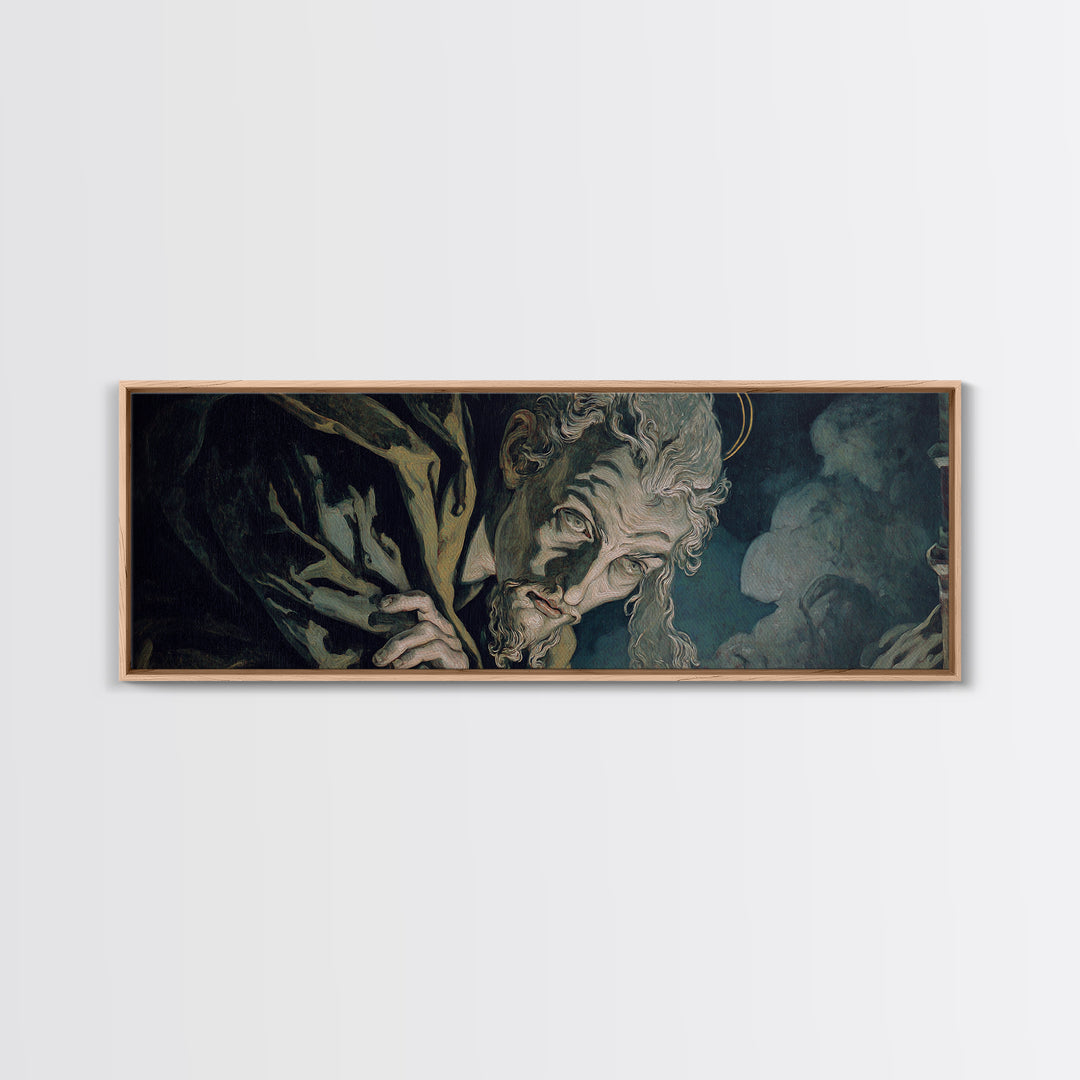 The Ash-Covered Oracle, Dark Renaissance Art, Extra Wide Wall Art, Gothic Horror Wall Art, Canvas Print, Halloween Wall Art