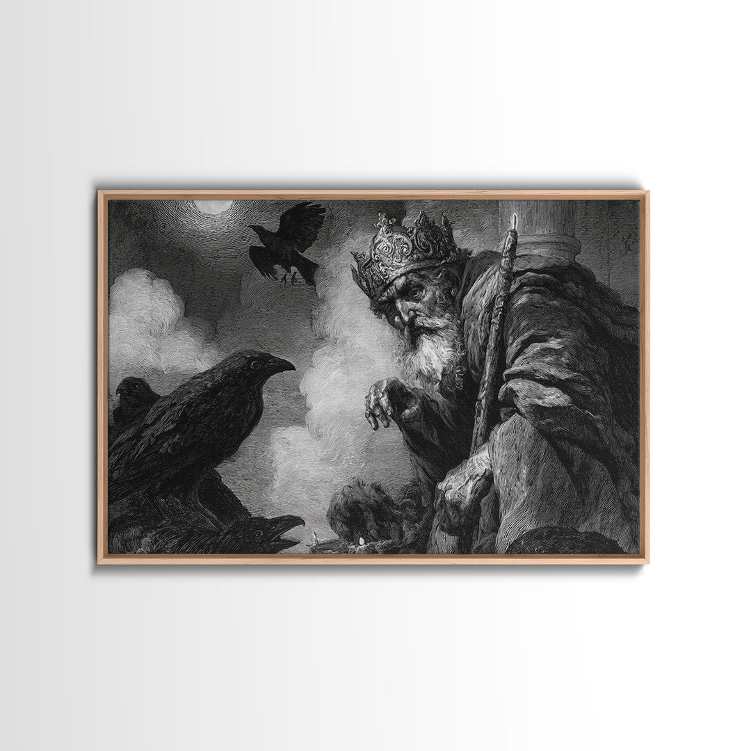 The Ash-Covered Oracle, Symbolist Etching Art, Landscape Wall Art, Dark Fantasy Wall Art, Canvas Print, Halloween Wall Art