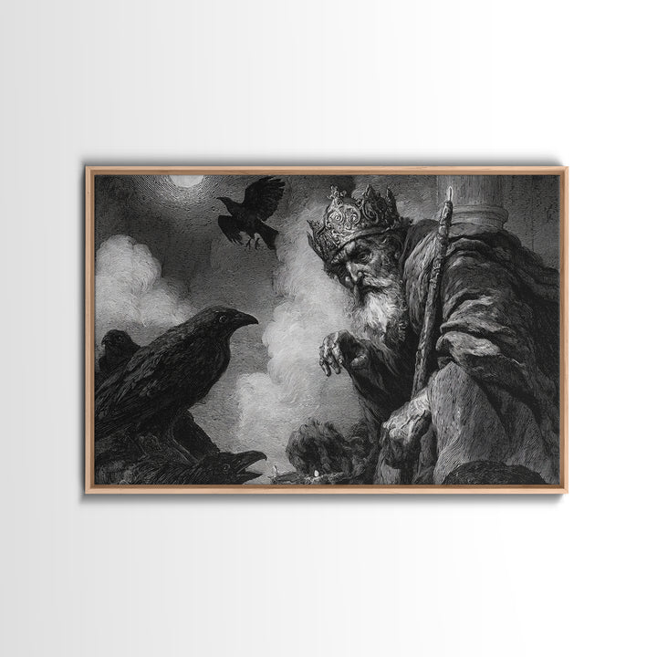 The Ash-Covered Oracle, Symbolist Etching Art, Landscape Wall Art, Dark Fantasy Wall Art, Canvas Print, Halloween Wall Art
