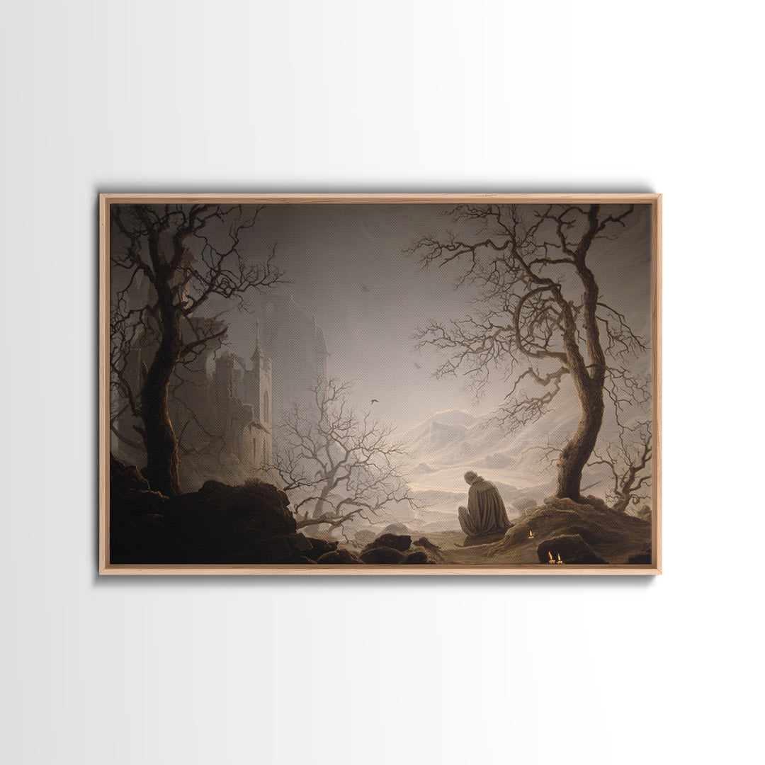 The Ghost Bakery, Romantic Gothic Landscape, Landscape Wall Art, Macabre Wall Art, Canvas Print, Halloween Wall Art