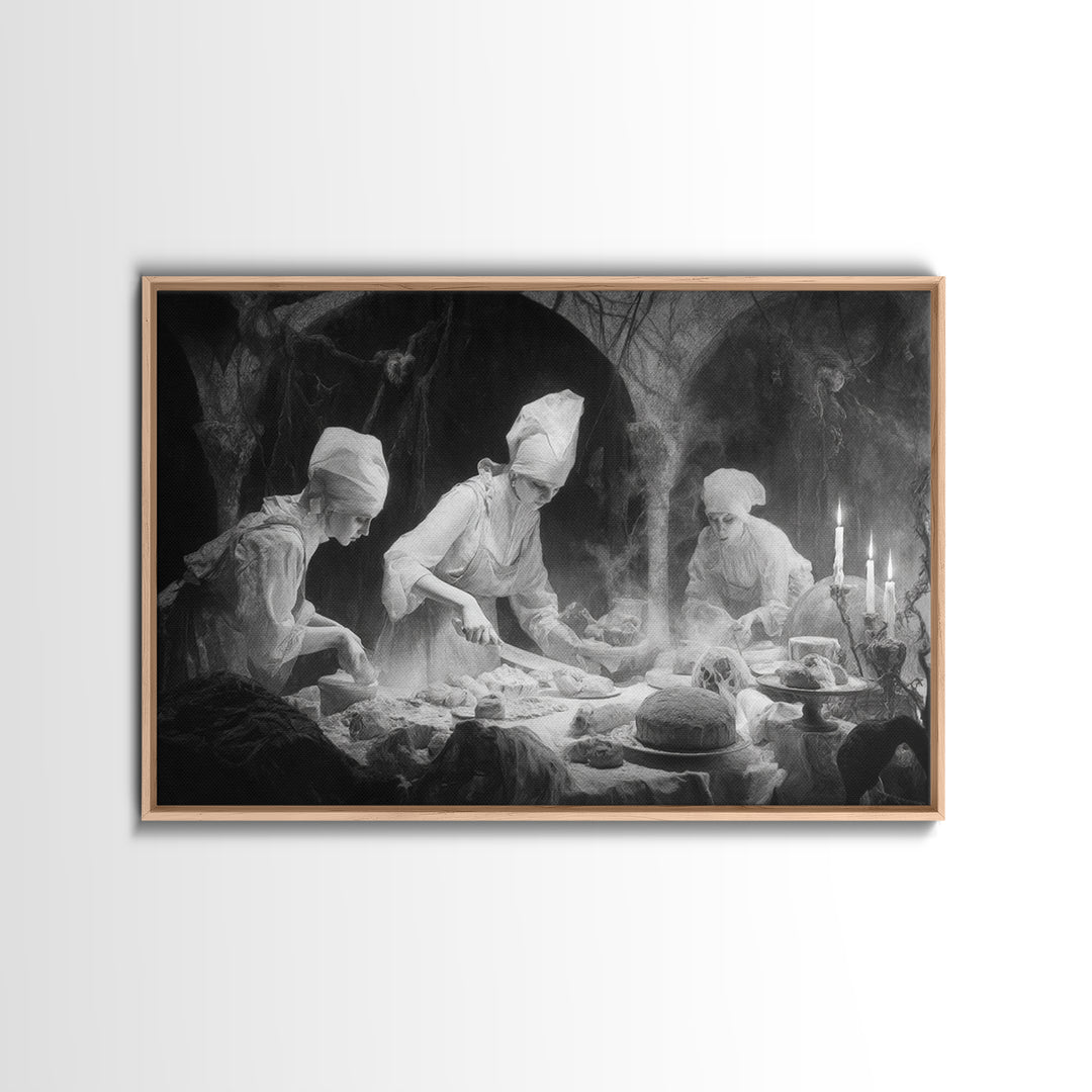 The Ghost Bakery, Symbolist Gothic Landscape, Landscape Wall Art, Gothic Horror Wall Art, Canvas Print, Halloween Wall Art