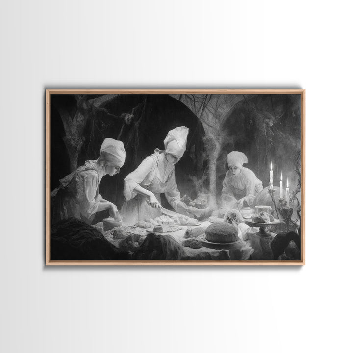 The Ghost Bakery, Symbolist Gothic Landscape, Landscape Wall Art, Gothic Horror Wall Art, Canvas Print, Halloween Wall Art