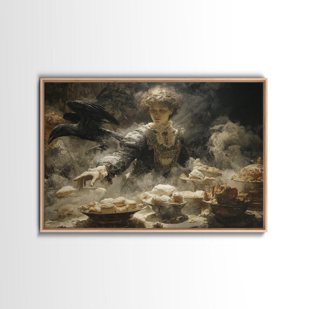 The Ghost Bakery, Ornate Symbolist Art, Landscape Wall Art, Gothic Horror Wall Art, Canvas Print, Halloween Wall Art