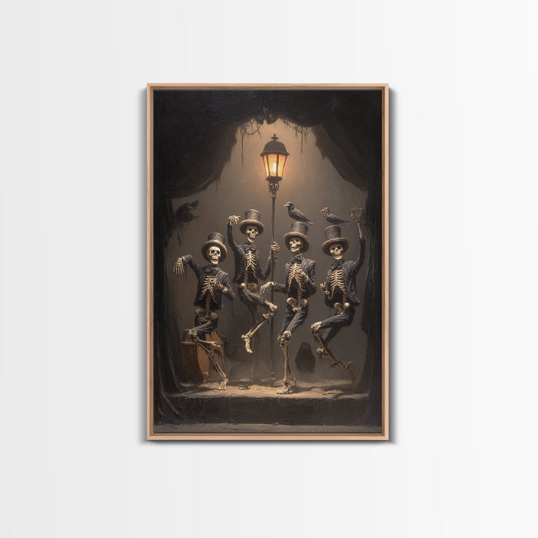 The Skeleton Barbershop Quartet, Dark Romantic Horror Art, Vertical Wall Art, Gothic Horror Wall Art, Canvas Print, Halloween Wall Art