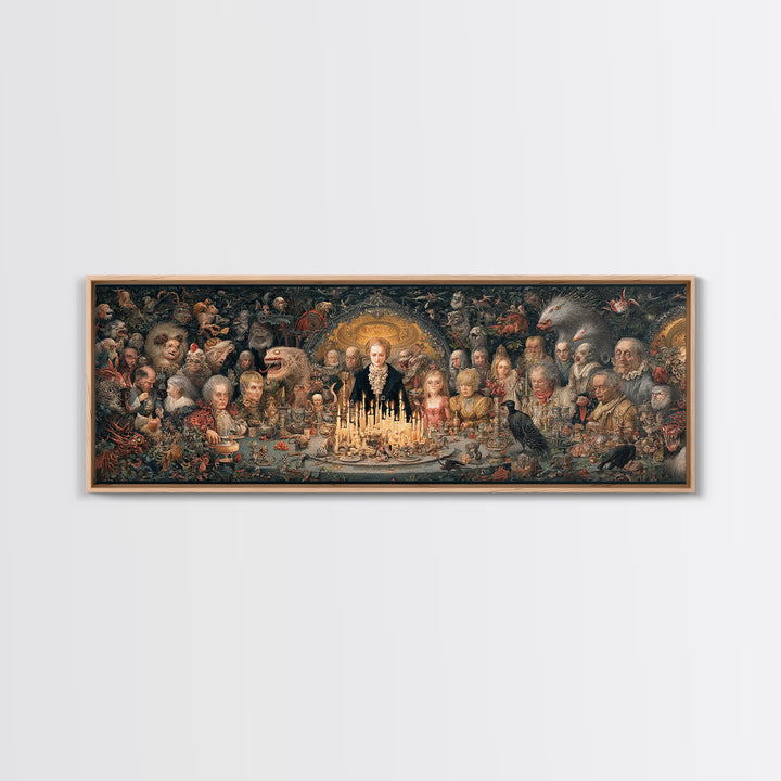 The Monster Family Portrait, Medieval Grotesque Art, Extra Wide Wall Art, Gothic Horror Wall Art, Canvas Print, Halloween Wall Art