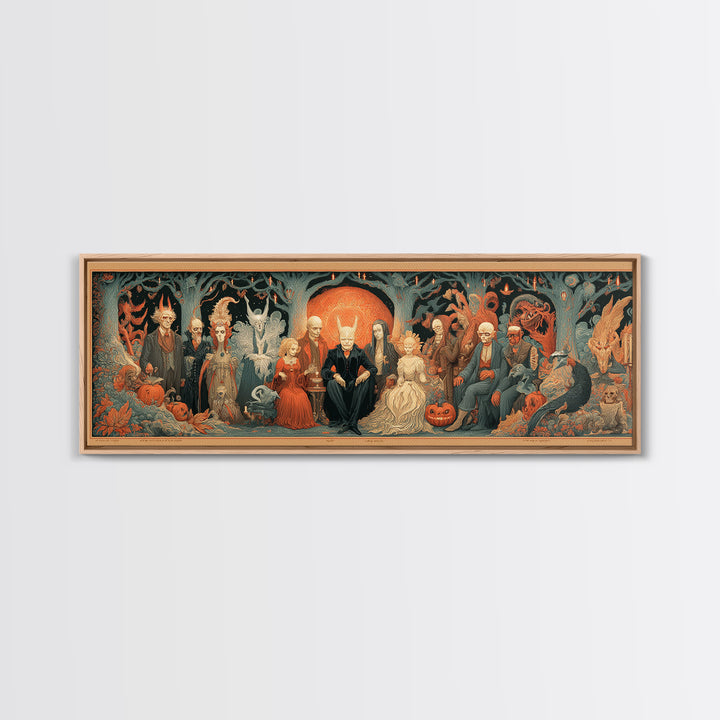 The Monster Family Portrait, Visionary Gothic Art, Extra Wide Wall Art, Dark Fantasy Wall Art, Canvas Print, Halloween Wall Art