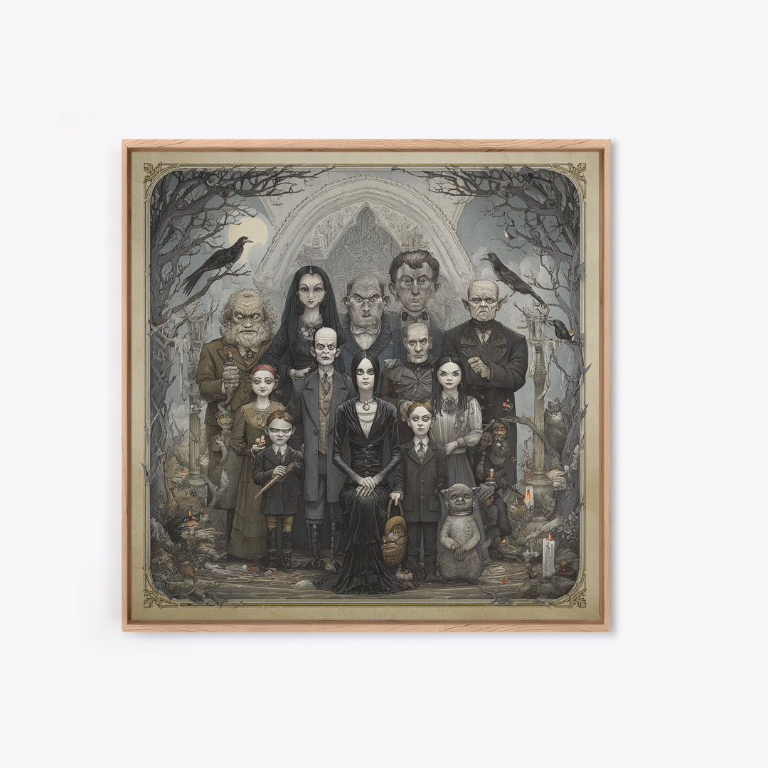 The Monster Family Portrait, Victorian Macabre Art, Square Wall Art, Gothic Horror Wall Art, Canvas Print, Halloween Wall Art