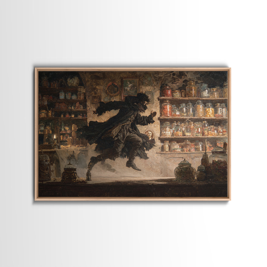 The Goblin Candy Shop, Symbolist Gothic Landscape, Landscape Wall Art, Dark Halloween Decor, Canvas Print, Halloween Wall Art