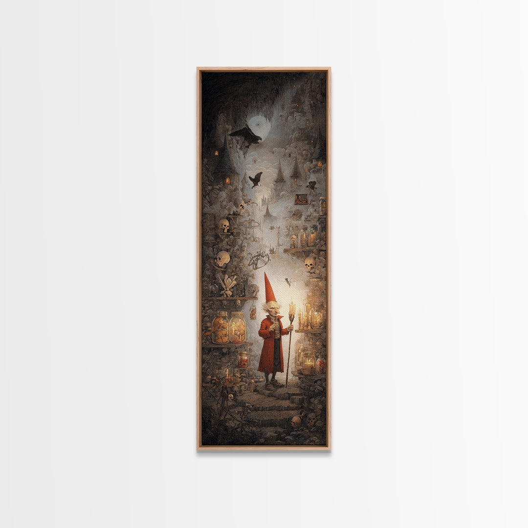 The Goblin Candy Shop, Surreal Apocalyptic Art, Tall Narrow Wall Art, Macabre Wall Art, Canvas Print, Halloween Wall Art