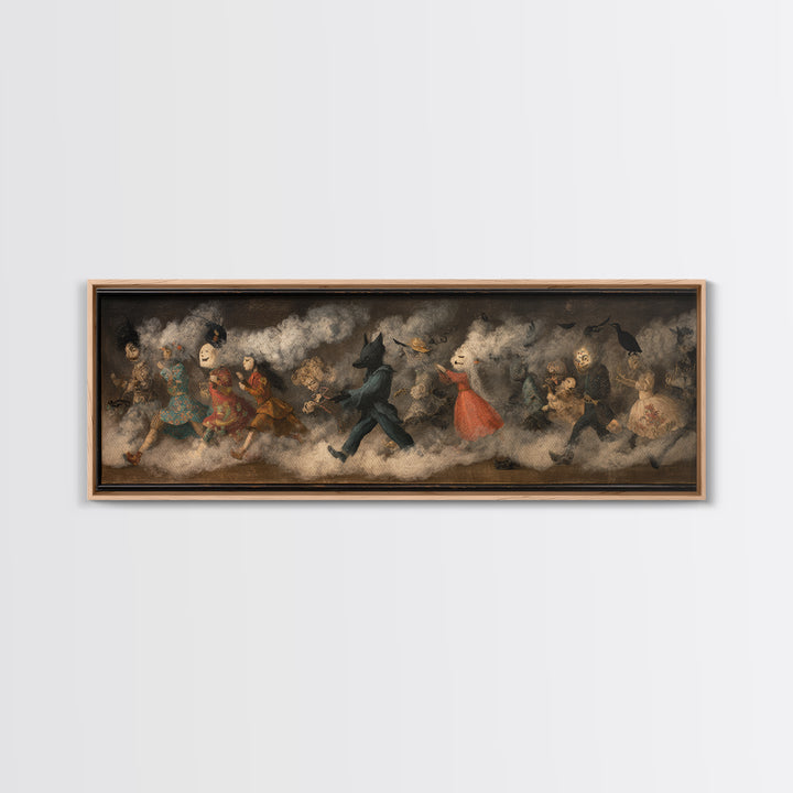 The Haunted Toy Parade, Symbolist Dream Art, Extra Wide Wall Art, Dark Fantasy Wall Art, Canvas Print, Halloween Wall Art