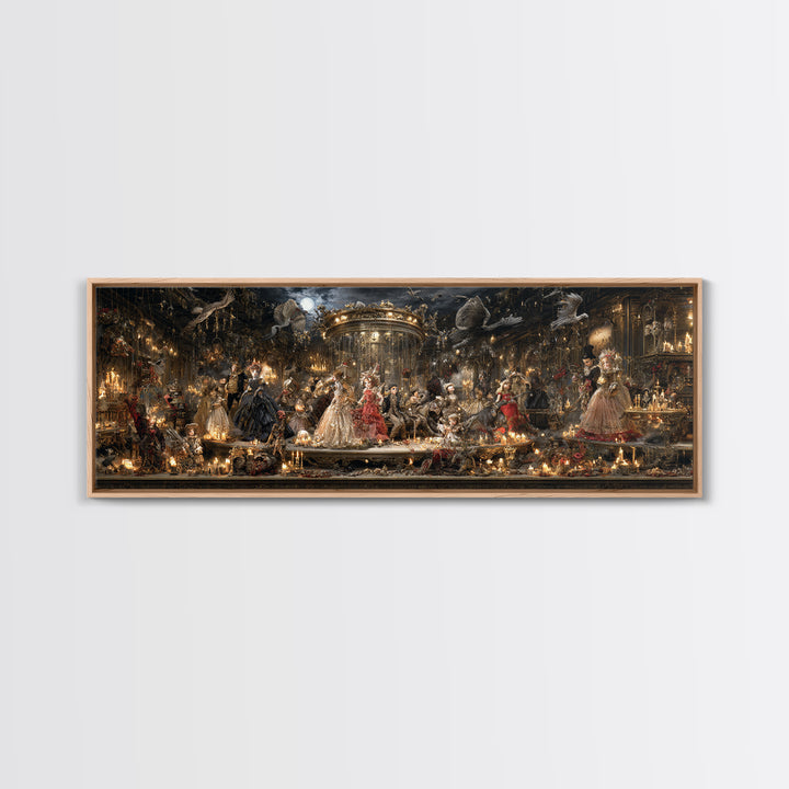 The Haunted Toy Parade, Ornate Symbolist Art, Extra Wide Wall Art, Dark Fantasy Wall Art, Framed Canvas Print, Halloween Wall Art