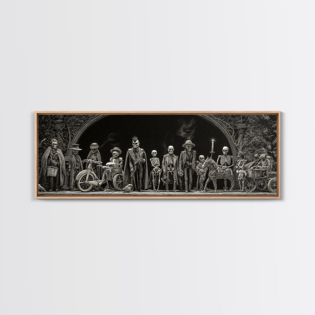 The Haunted Toy Parade, Biomechanical Horror Art, Extra Wide Wall Art, Dark Fantasy Wall Art, Framed Canvas Print, Halloween Wall Art