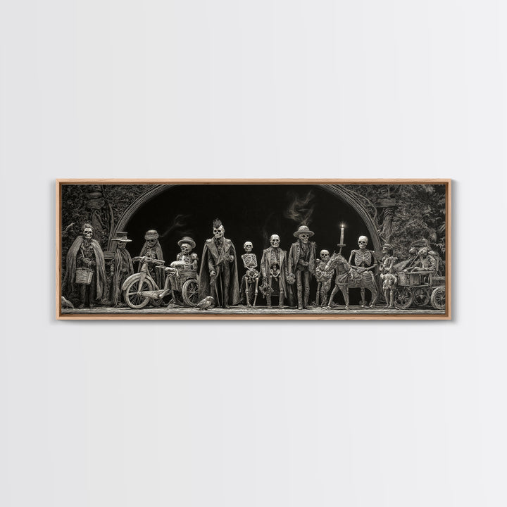 The Haunted Toy Parade, Biomechanical Horror Art, Extra Wide Wall Art, Dark Fantasy Wall Art, Framed Canvas Print, Halloween Wall Art