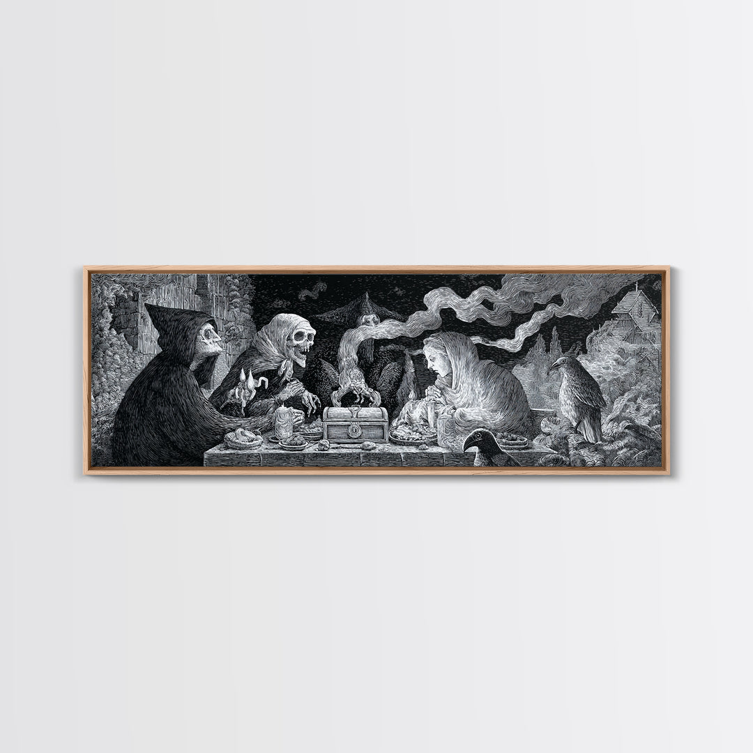 The Ghost Pirate Picnic, Victorian Macabre Art, Extra Wide Wall Art, Gothic Horror Wall Art, Canvas Print, Halloween Wall Art