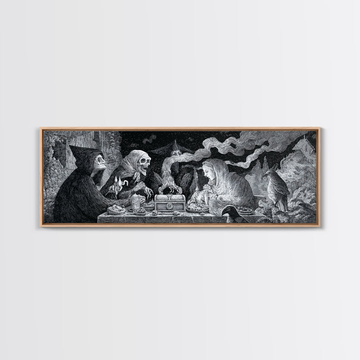 The Ghost Pirate Picnic, Victorian Macabre Art, Extra Wide Wall Art, Gothic Horror Wall Art, Canvas Print, Halloween Wall Art