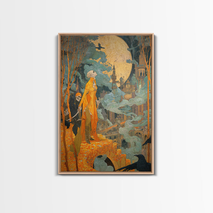 The Candy Corn Kingdom, Decadent Gothic Art, Vertical Wall Art, Dark Halloween Decor, Canvas Print, Halloween Wall Art